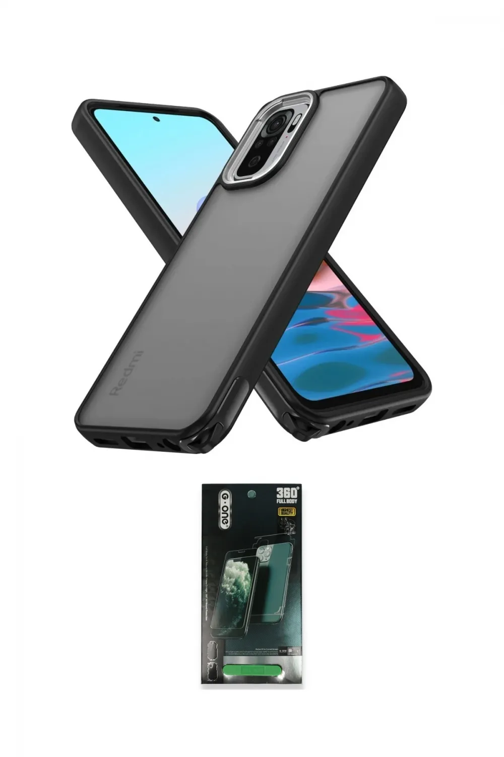 ieg™ Redmi Note 10 Pro Kılıf Atlas Form - Şeffaf 360 Full Body Arka Koruyucu