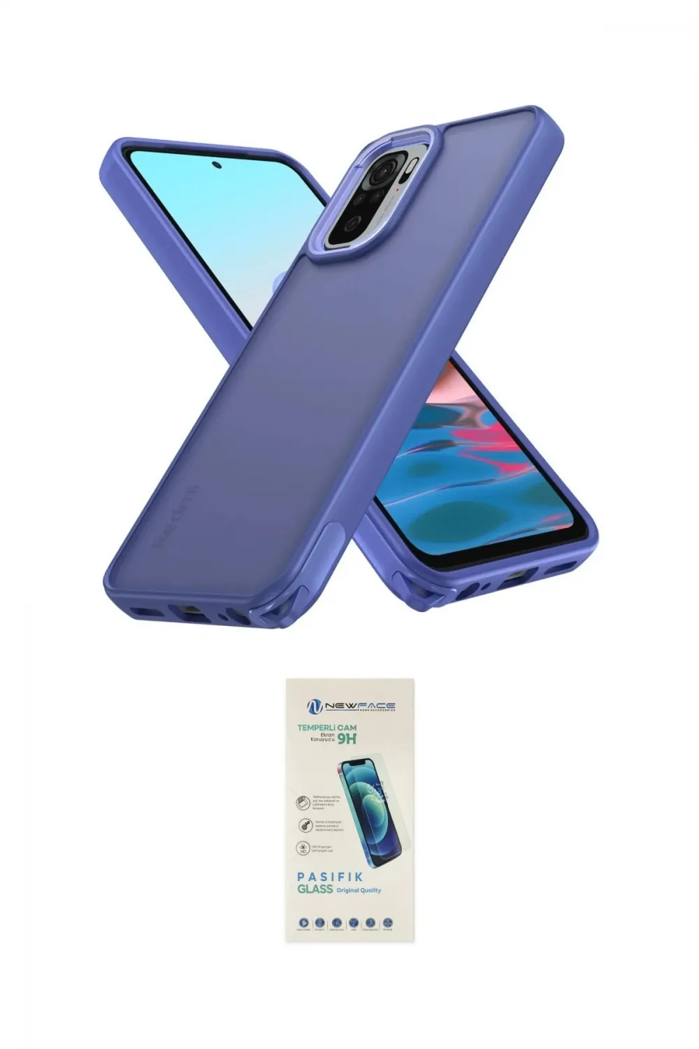 ieg™ Redmi Note 10 Pro Kılıf Atlas Form - Şeffaf Pasifik Cam Ekran Koruyucu