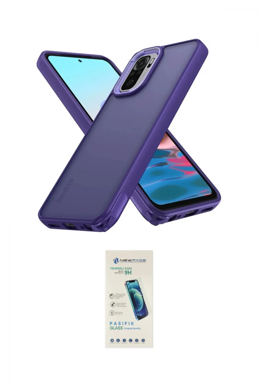 ieg™ Redmi Note 10 Pro Kılıf Atlas Form - Şeffaf Pasifik Cam Ekran Koruyucu