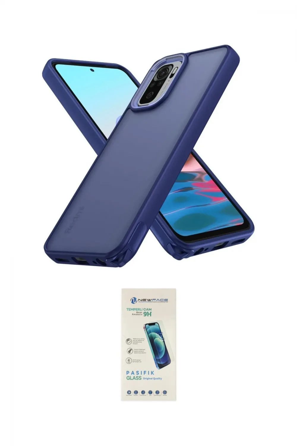 ieg™ Redmi Note 10 Pro Kılıf Atlas Form - Şeffaf Pasifik Cam Ekran Koruyucu