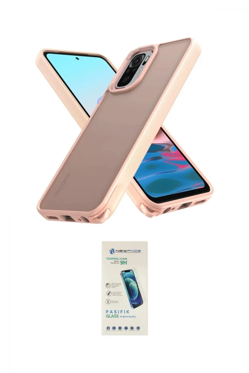 ieg™ Redmi Note 10 Pro Kılıf Atlas Form - Şeffaf Pasifik Cam Ekran Koruyucu