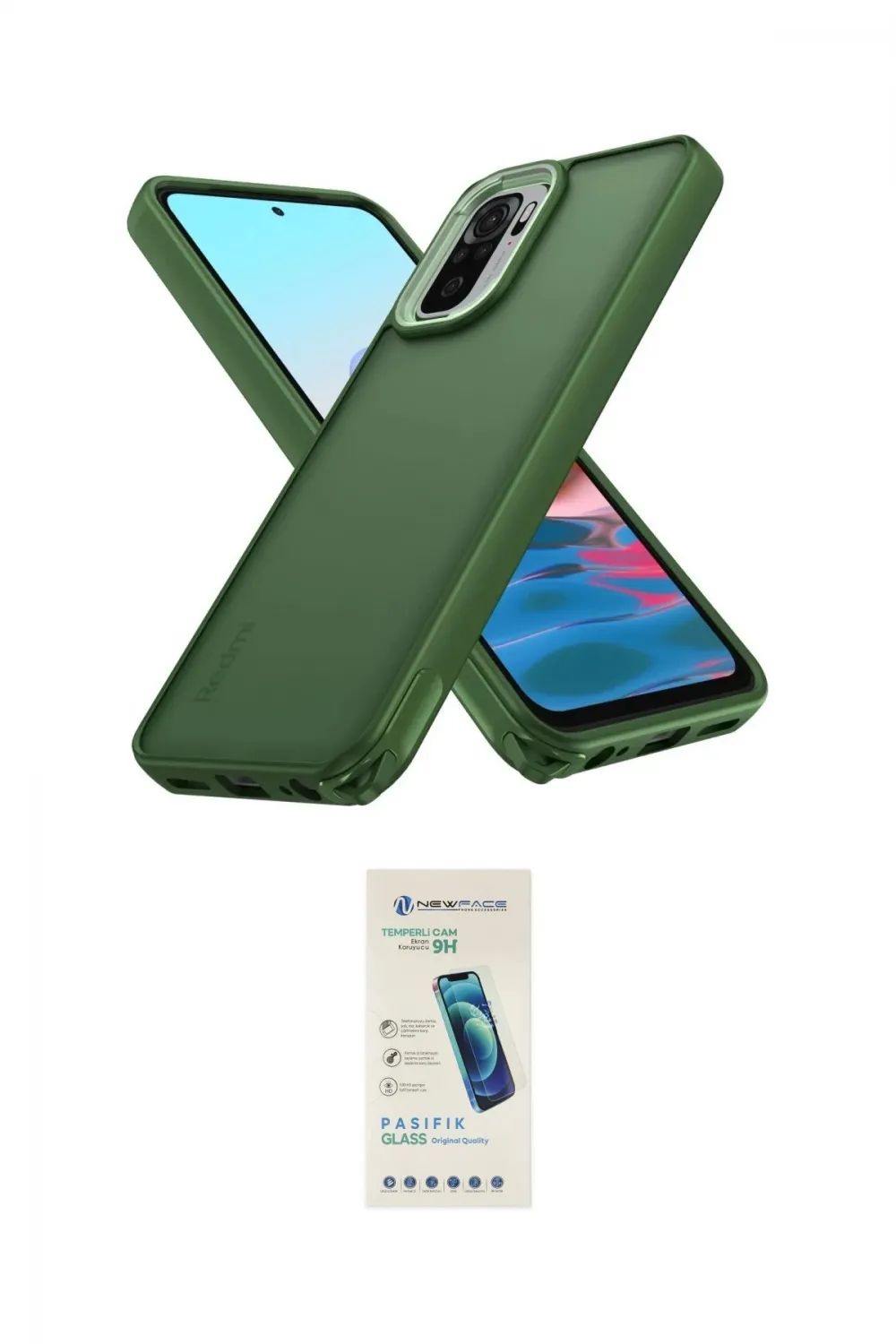 ieg™ Redmi Note 10 Pro Kılıf Atlas Form - Şeffaf Pasifik Cam Ekran Koruyucu