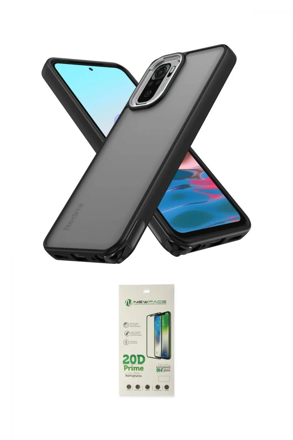 ieg™ Redmi Note 10 Pro Kılıf Atlas Form - Siyah 20D Premium Cam Ekran Koruyucu