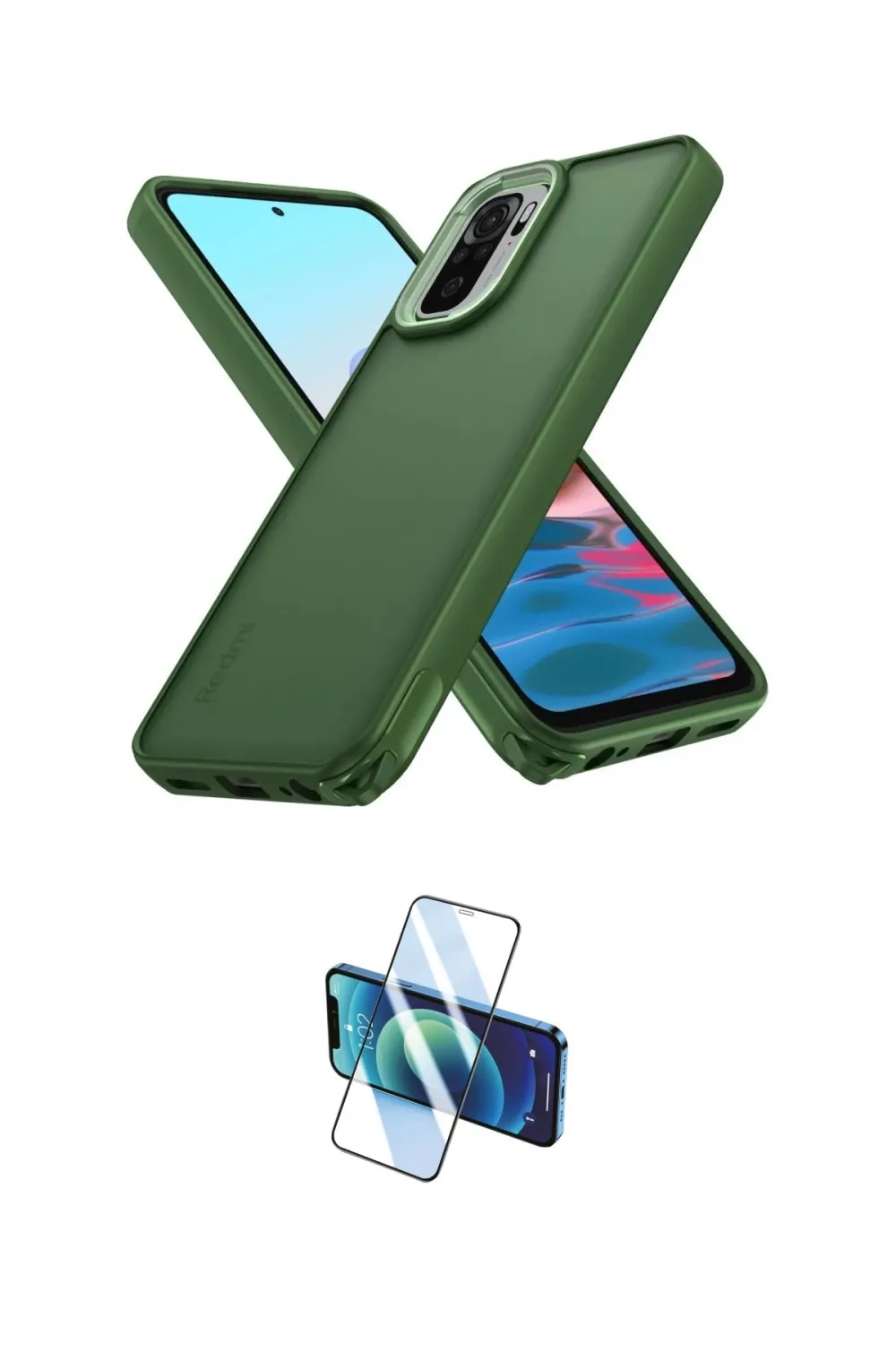 ieg™ Redmi Note 10 Pro Kılıf Atlas Form - Siyah 3D Antistatik Cam Ekran Koruyucu