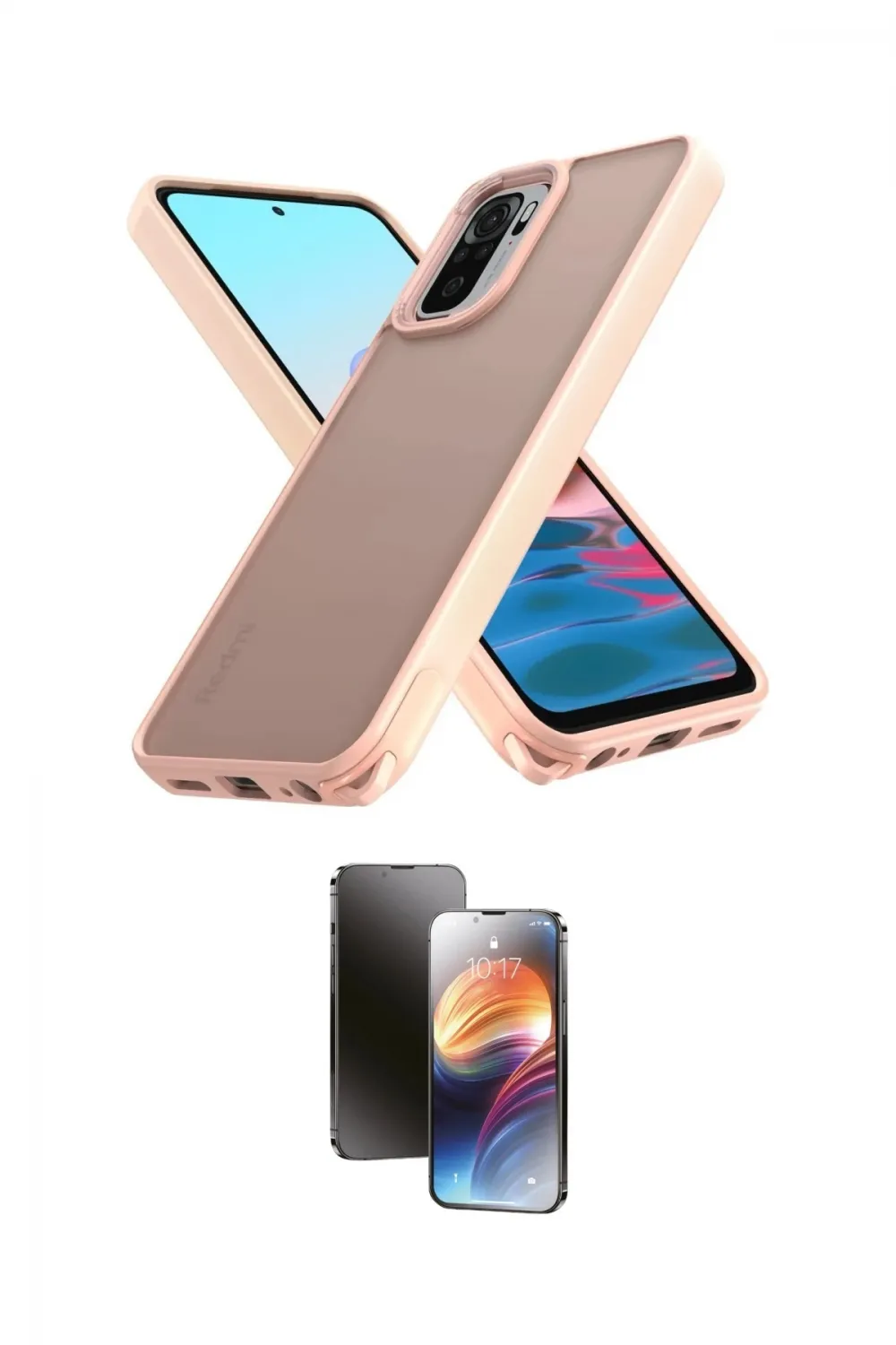 ieg™ Redmi Note 10 Pro Kılıf Atlas Form - Siyah 3D Antistatik Mat Seramik Nano Ekran Koruyucu