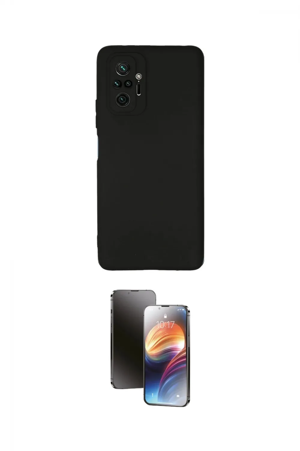 ieg™ Redmi Note 10 Pro Kılıf Kozmos Yansıma Özel Seri - Siyah 3D Antistatik Mat Seramik Nano Ekran Koruyucu