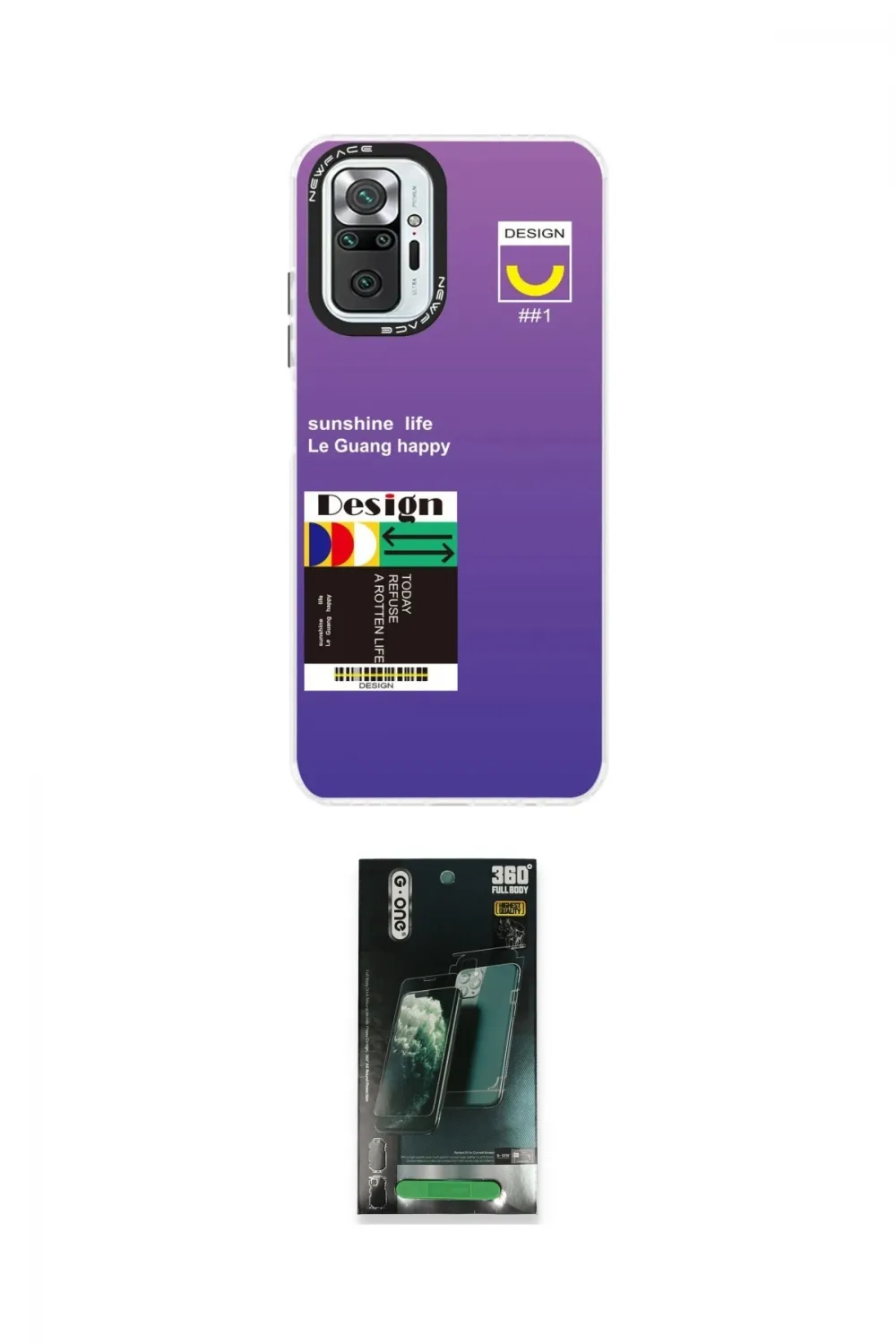 ieg™ Redmi Note 10 Pro Kılıf Siluet Çizgi Koleksiyonu - Şeffaf 360 Full Body Arka Koruyucu