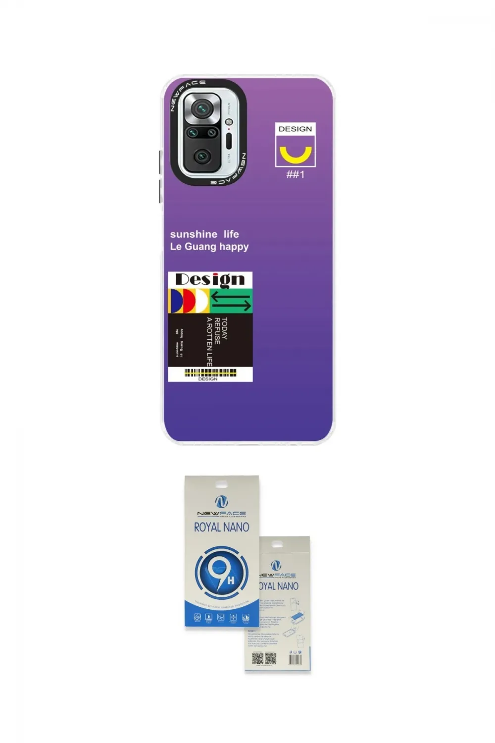 ieg™ Redmi Note 10 Pro Kılıf Siluet Çizgi Koleksiyonu - Şeffaf Royal Nano Ekran Koruyucu