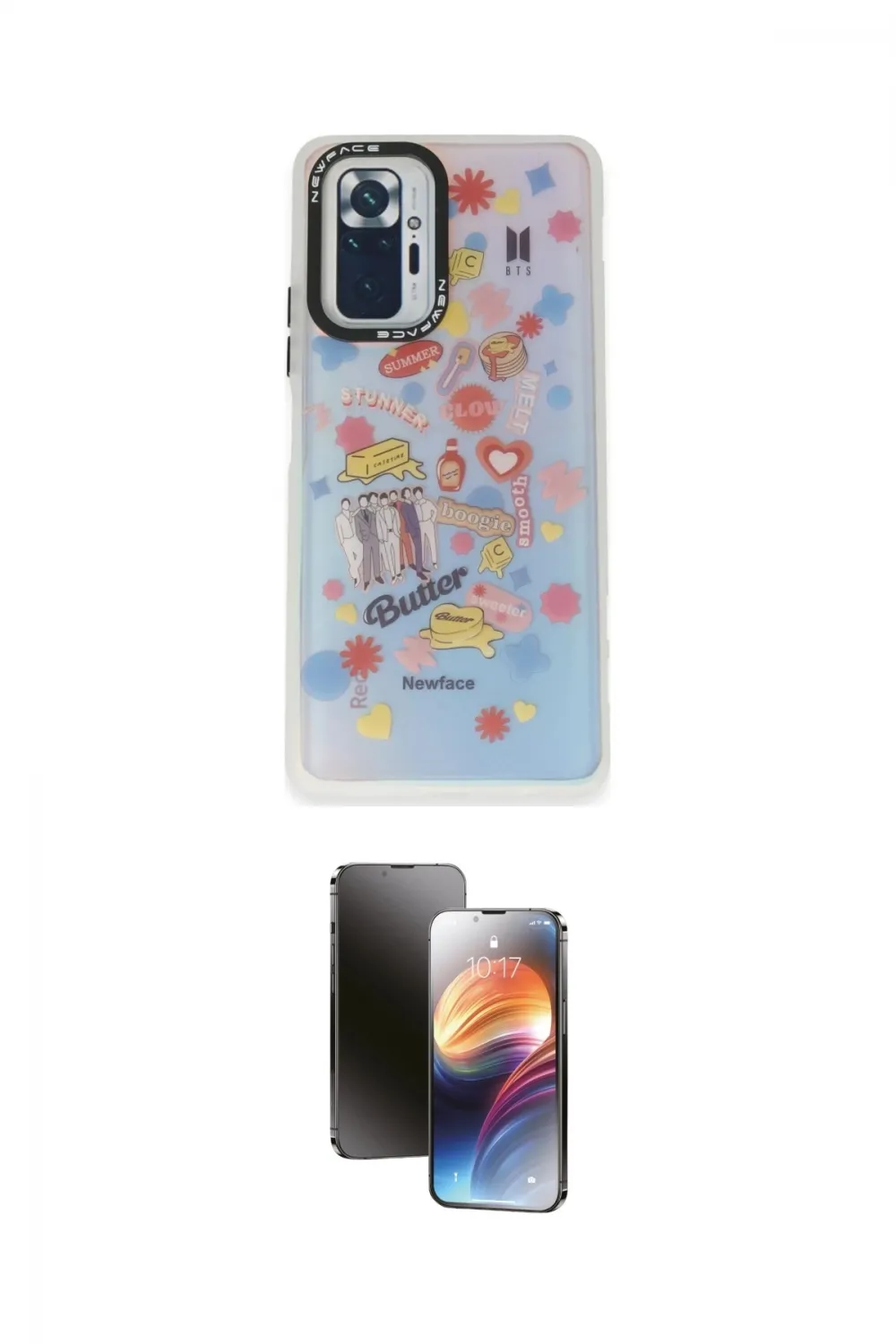 ieg™ Redmi Note 10 Pro Kılıf Siluet Çizgi Koleksiyonu - Siyah 3D Antistatik Mat Seramik Nano Ekran Koruyucu