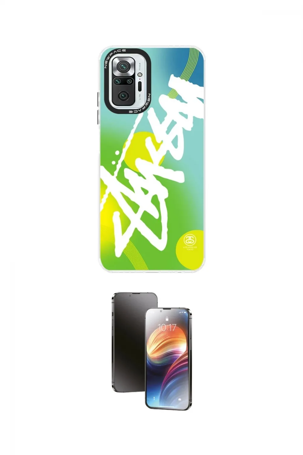 ieg™ Redmi Note 10 Pro Kılıf Siluet Çizgi Koleksiyonu - Siyah 3D Antistatik Mat Seramik Nano Ekran Koruyucu