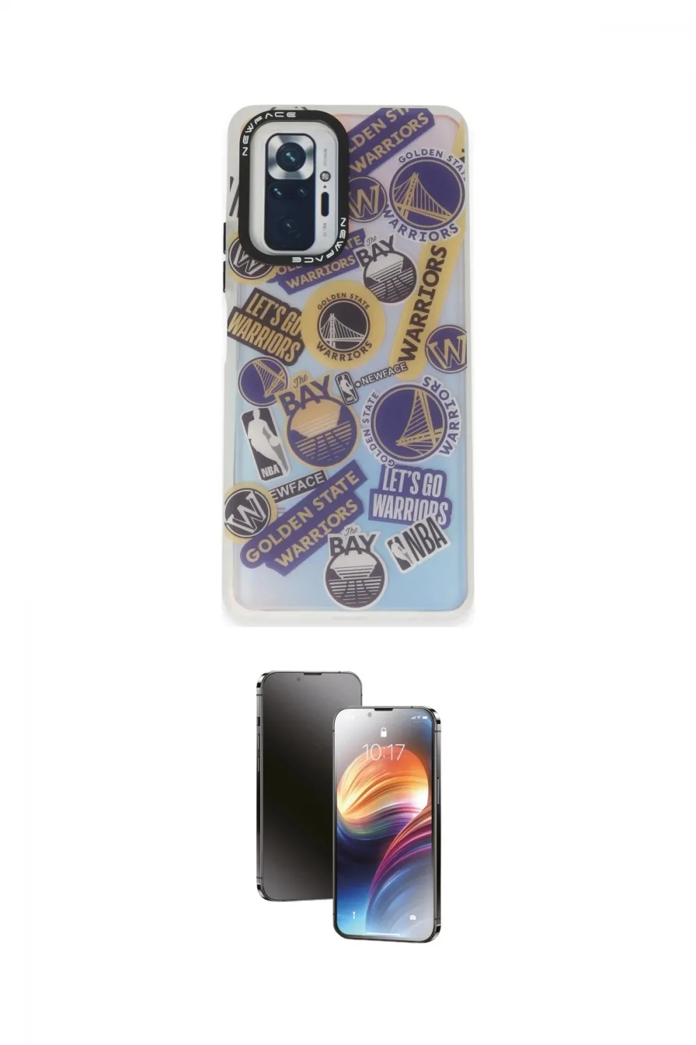 ieg™ Redmi Note 10 Pro Kılıf Siluet Çizgi Koleksiyonu - Siyah 3D Antistatik Mat Seramik Nano Ekran Koruyucu
