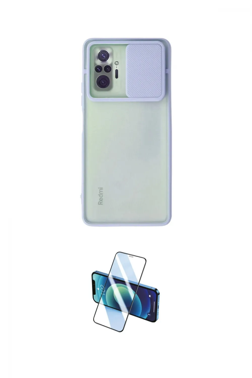 ieg™ Redmi Note 10 Pro Kılıf Vadi Çizgi - Siyah 3D Antistatik Cam Ekran Koruyucu