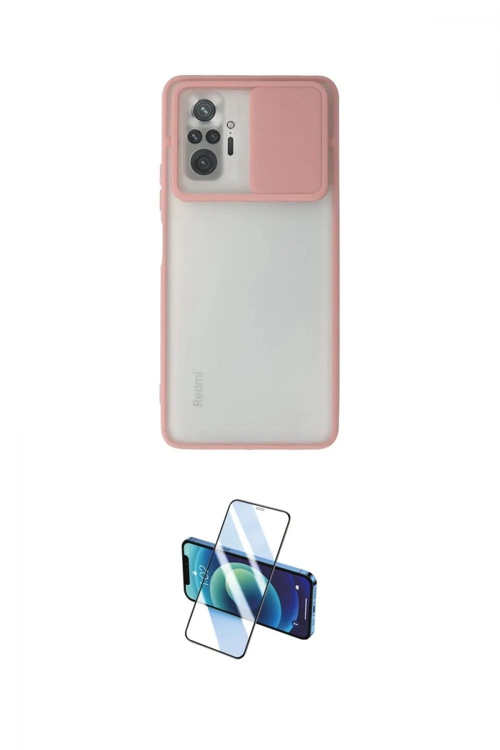 ieg™ Redmi Note 10 Pro Kılıf Vadi Çizgi - Siyah 3D Antistatik Cam Ekran Koruyucu