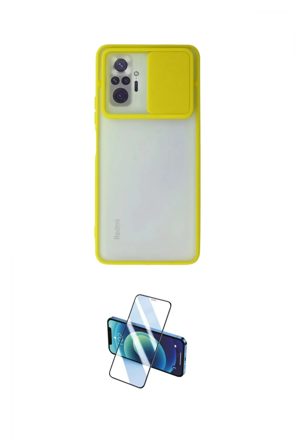 ieg™ Redmi Note 10 Pro Kılıf Vadi Çizgi - Siyah 3D Antistatik Cam Ekran Koruyucu