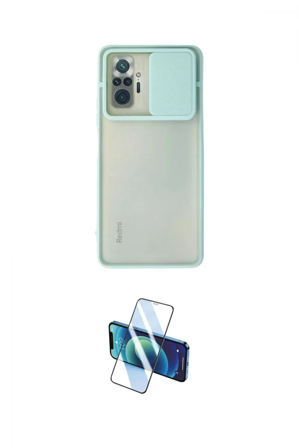 ieg™ Redmi Note 10 Pro Kılıf Vadi Çizgi - Siyah 3D Antistatik Cam Ekran Koruyucu
