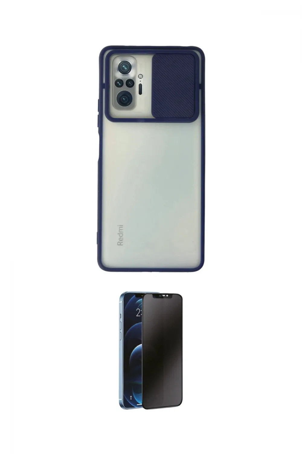 ieg™ Redmi Note 10 Pro Kılıf Vadi Çizgi - Siyah 3D Antistatik Hayalet Cam Ekran Koruyucu
