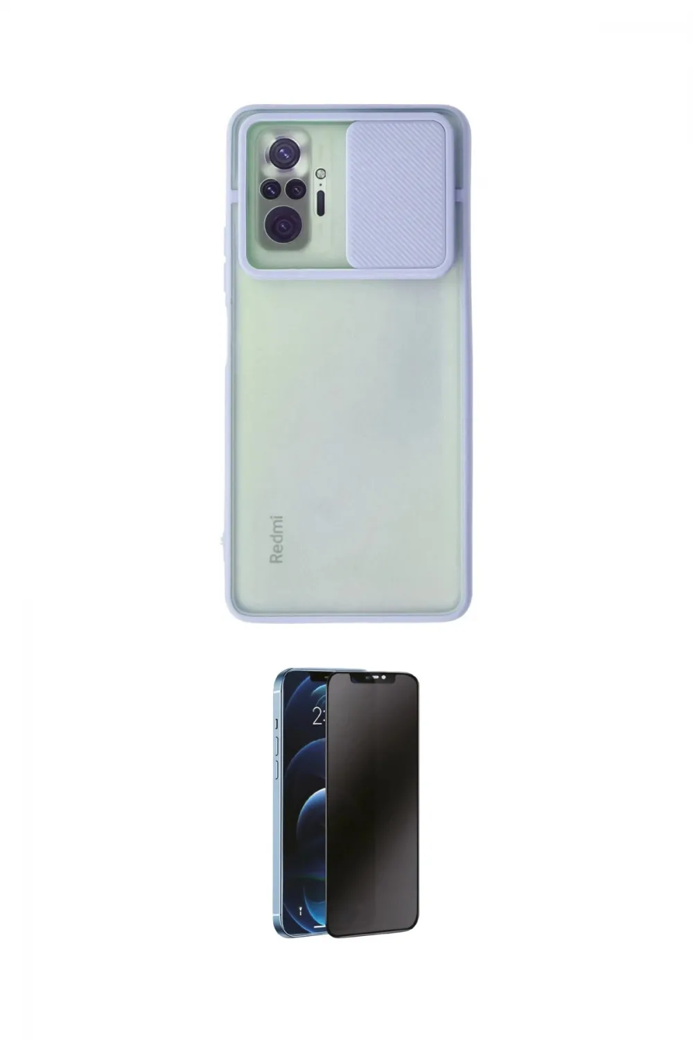 ieg™ Redmi Note 10 Pro Kılıf Vadi Çizgi - Siyah 3D Antistatik Hayalet Cam Ekran Koruyucu