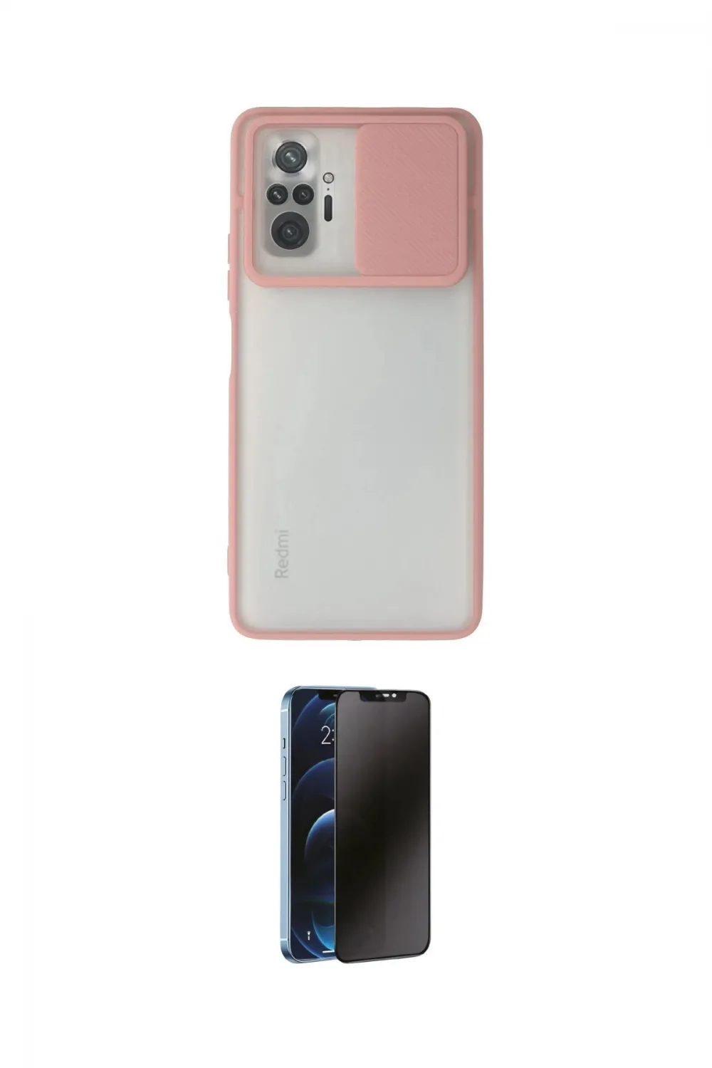 ieg™ Redmi Note 10 Pro Kılıf Vadi Çizgi - Siyah 3D Antistatik Hayalet Cam Ekran Koruyucu