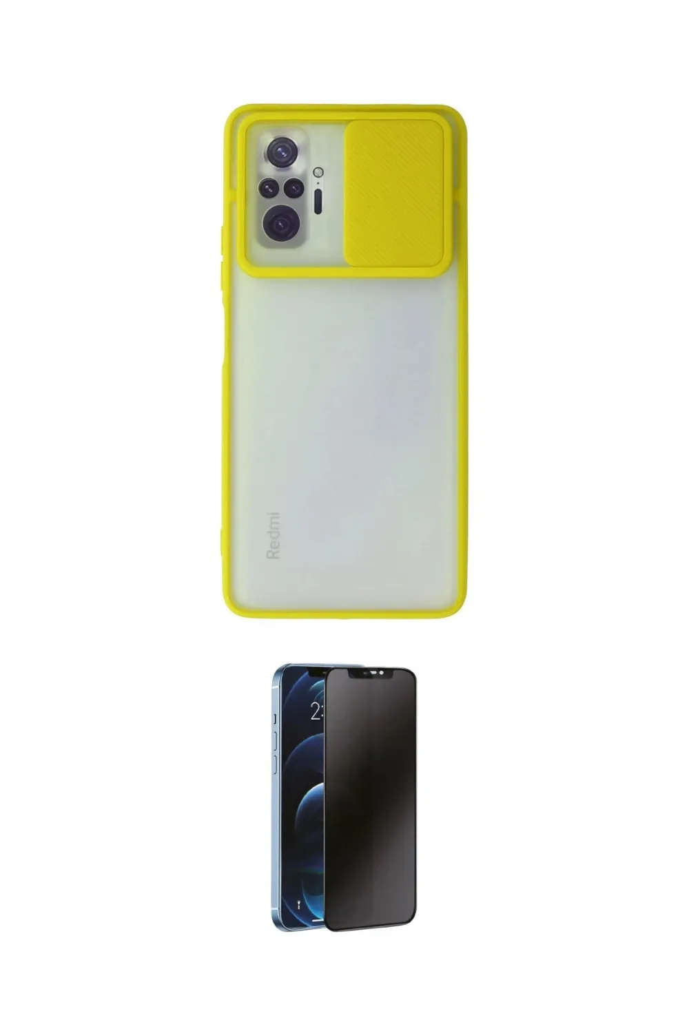 ieg™ Redmi Note 10 Pro Kılıf Vadi Çizgi - Siyah 3D Antistatik Hayalet Cam Ekran Koruyucu