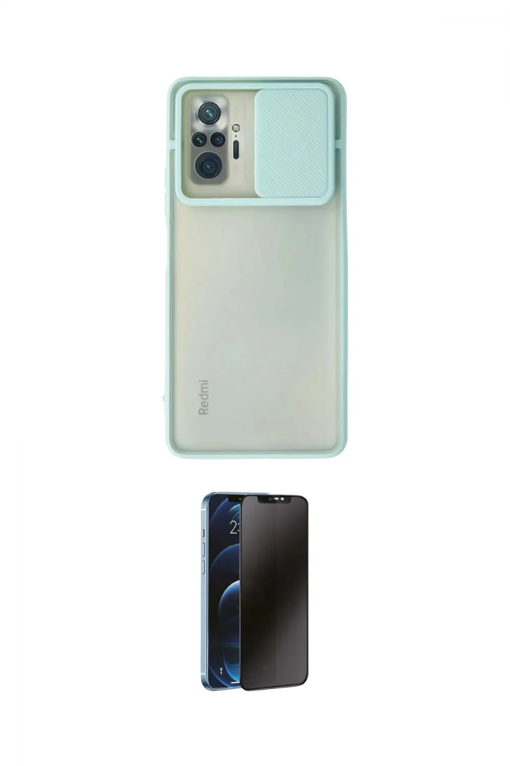 ieg™ Redmi Note 10 Pro Kılıf Vadi Çizgi - Siyah 3D Antistatik Hayalet Cam Ekran Koruyucu