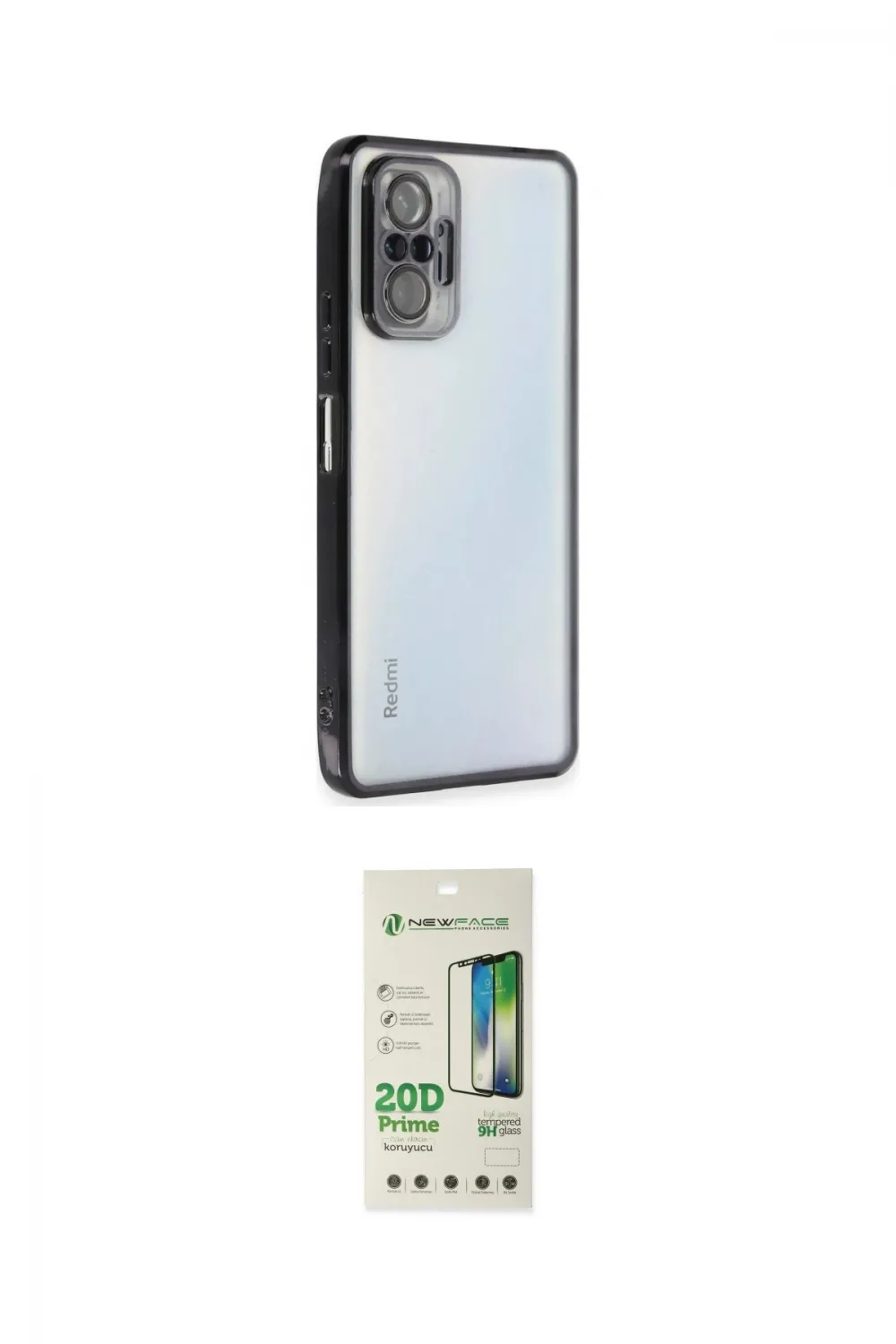 ieg™ Redmi Note 10 Pro Kılıf Vadi Minimal - Siyah 20D Premium Cam Ekran Koruyucu