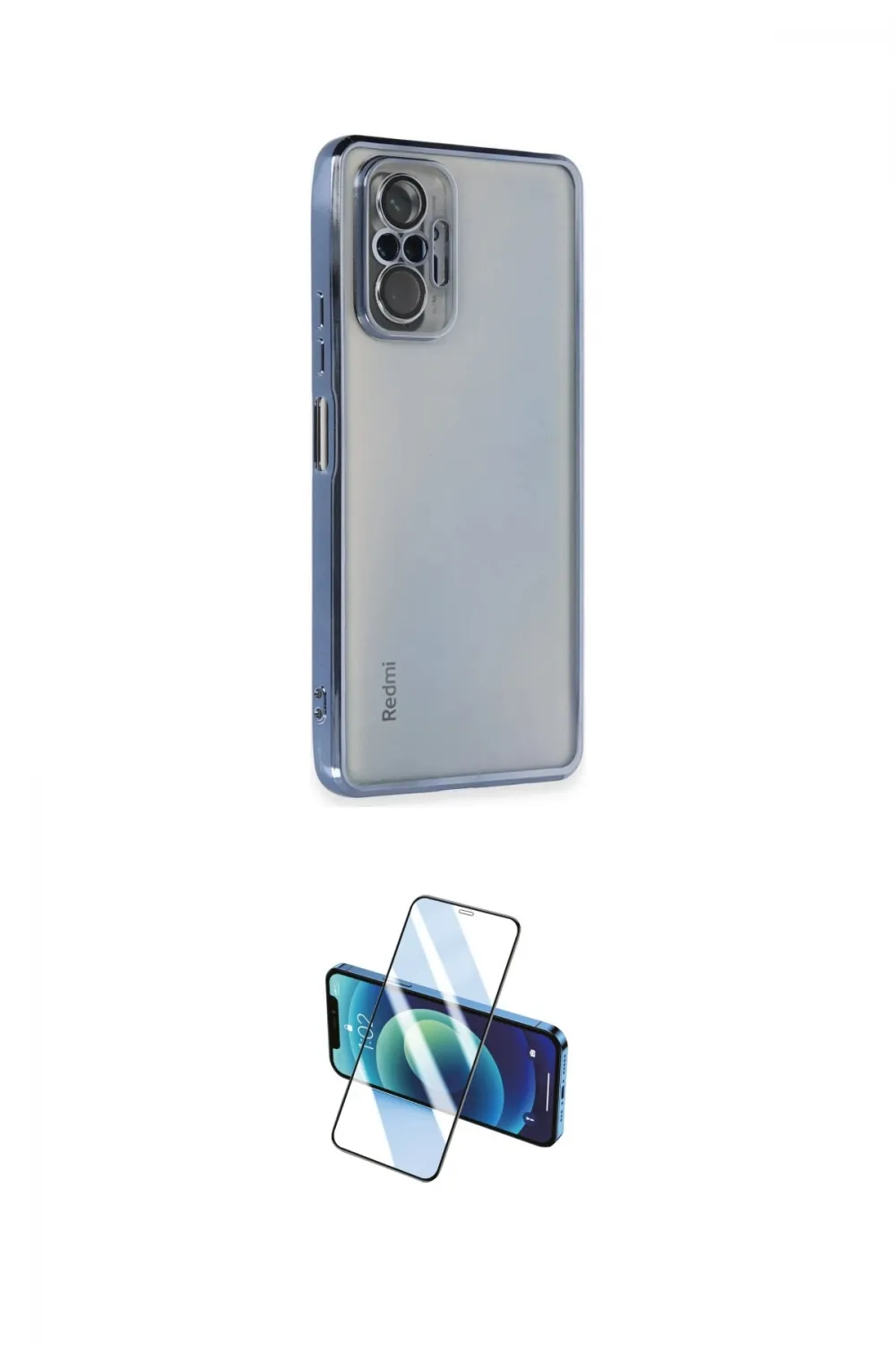 ieg™ Redmi Note 10 Pro Kılıf Vadi Minimal - Siyah 3D Antistatik Cam Ekran Koruyucu