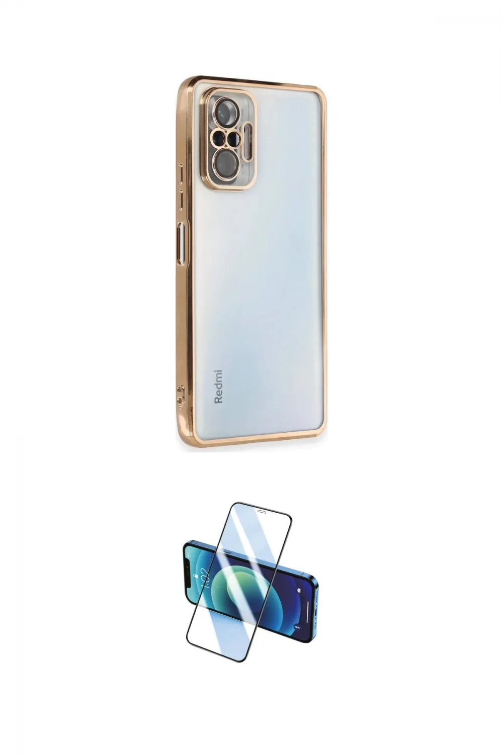 ieg™ Redmi Note 10 Pro Kılıf Vadi Minimal - Siyah 3D Antistatik Cam Ekran Koruyucu