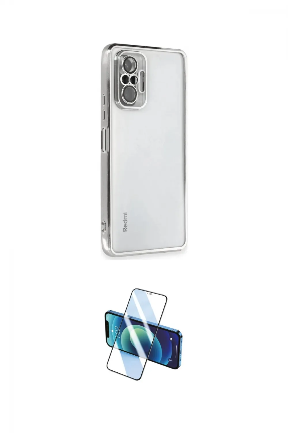 ieg™ Redmi Note 10 Pro Kılıf Vadi Minimal - Siyah 3D Antistatik Cam Ekran Koruyucu