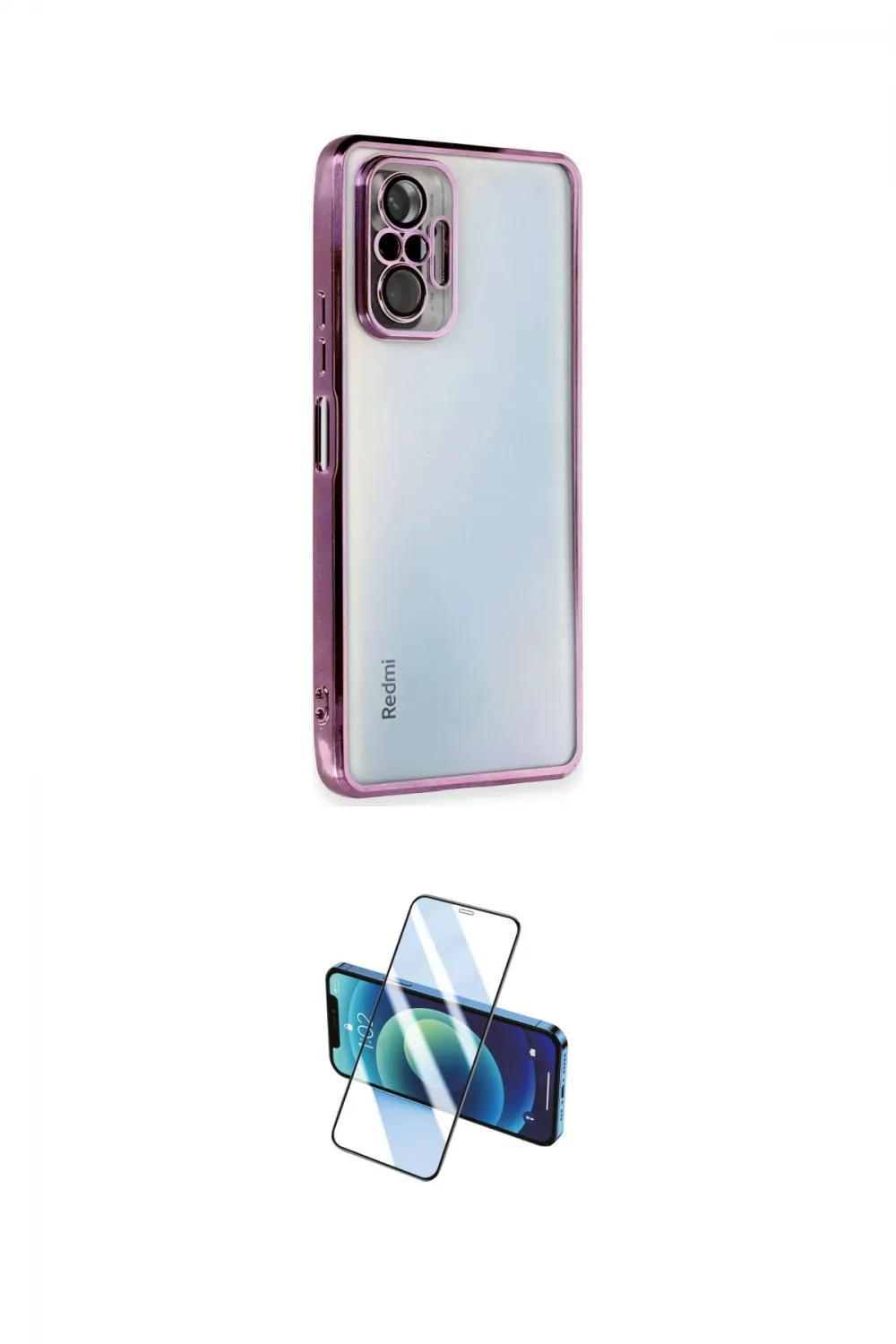 ieg™ Redmi Note 10 Pro Kılıf Vadi Minimal - Siyah 3D Antistatik Cam Ekran Koruyucu
