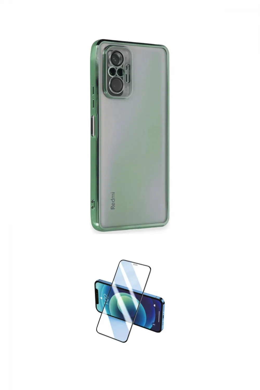 ieg™ Redmi Note 10 Pro Kılıf Vadi Minimal - Siyah 3D Antistatik Cam Ekran Koruyucu