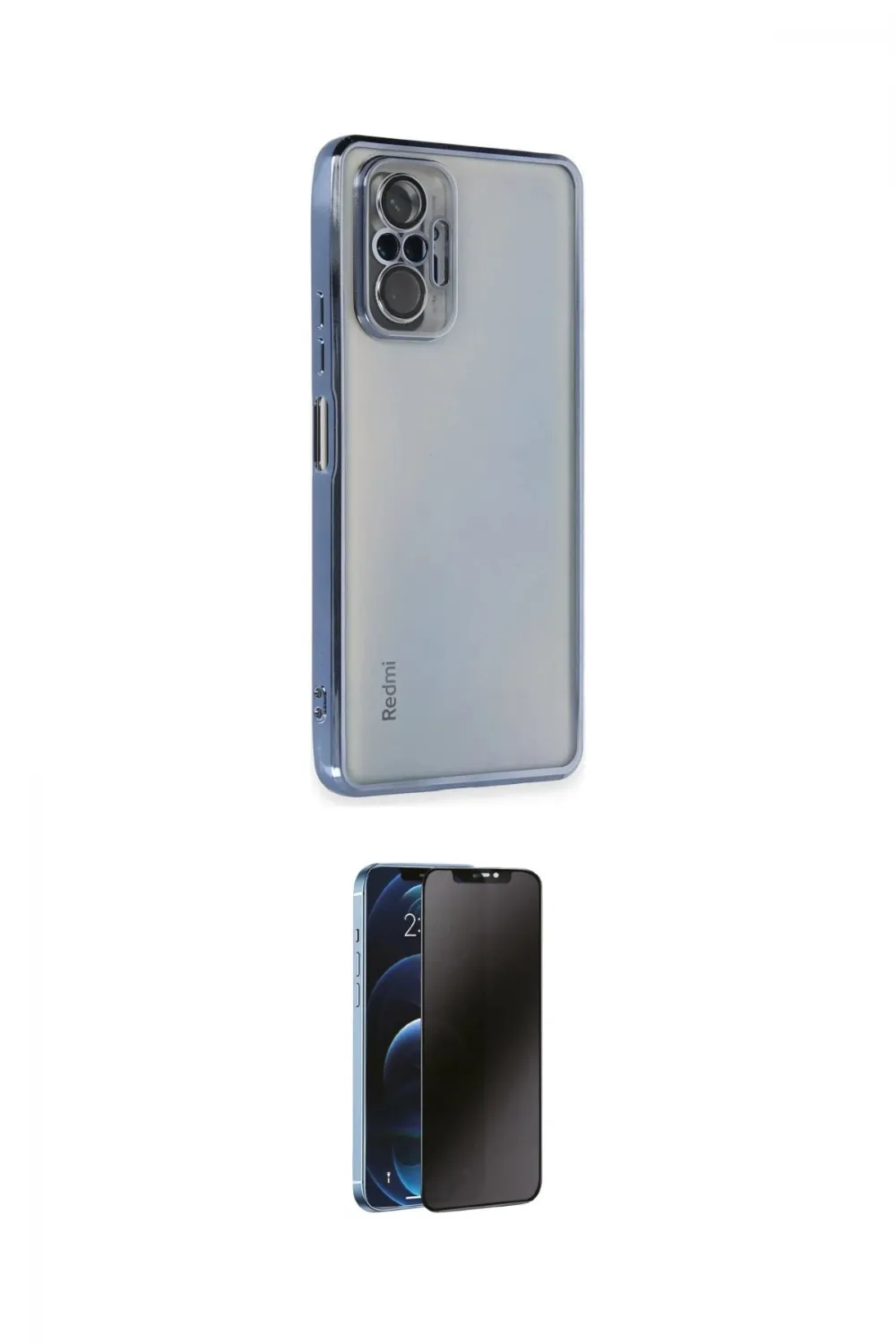 ieg™ Redmi Note 10 Pro Kılıf Vadi Minimal - Siyah 3D Antistatik Hayalet Cam Ekran Koruyucu