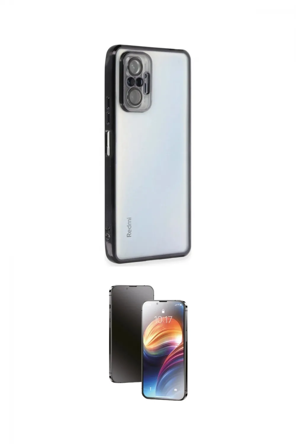 ieg™ Redmi Note 10 Pro Kılıf Vadi Minimal - Siyah 3D Antistatik Mat Seramik Nano Ekran Koruyucu