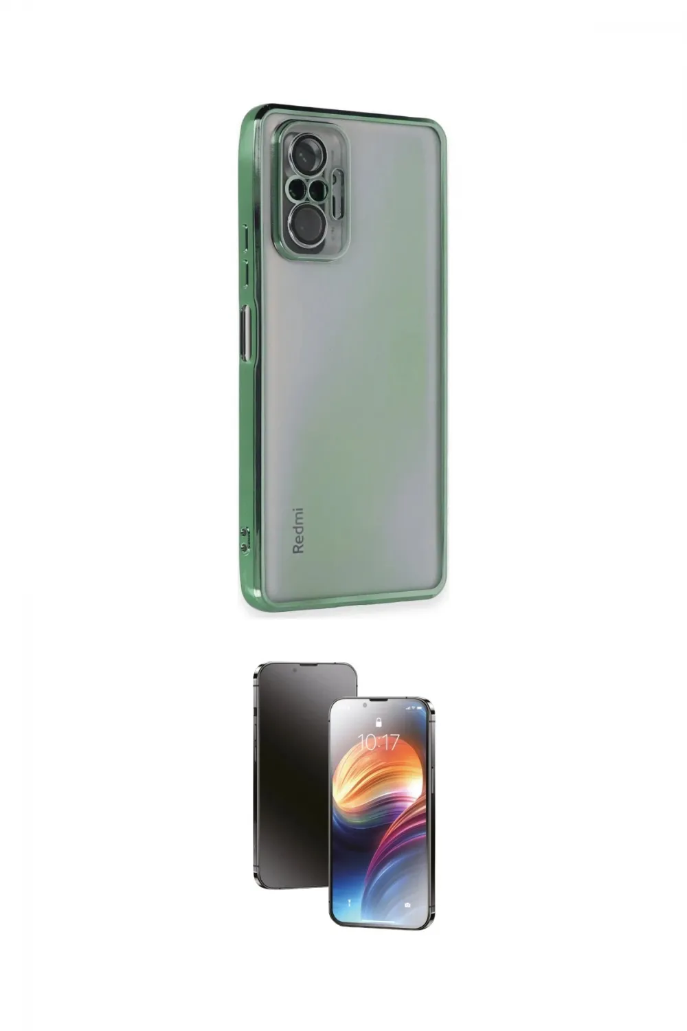 ieg™ Redmi Note 10 Pro Kılıf Vadi Minimal - Siyah 3D Antistatik Mat Seramik Nano Ekran Koruyucu