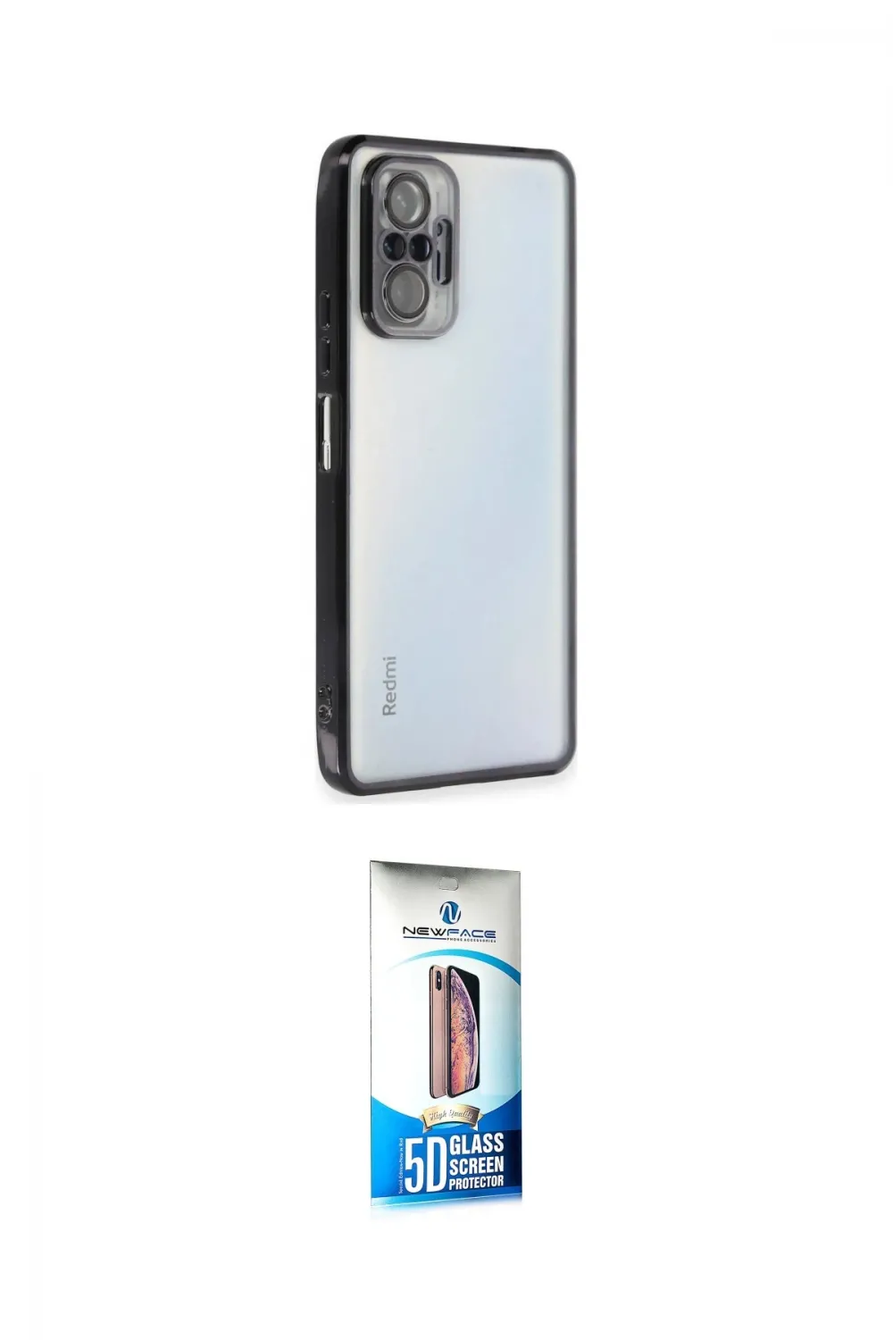ieg™ Redmi Note 10 Pro Kılıf Vadi Minimal - Siyah 5D Eko Cam Ekran Koruyucu