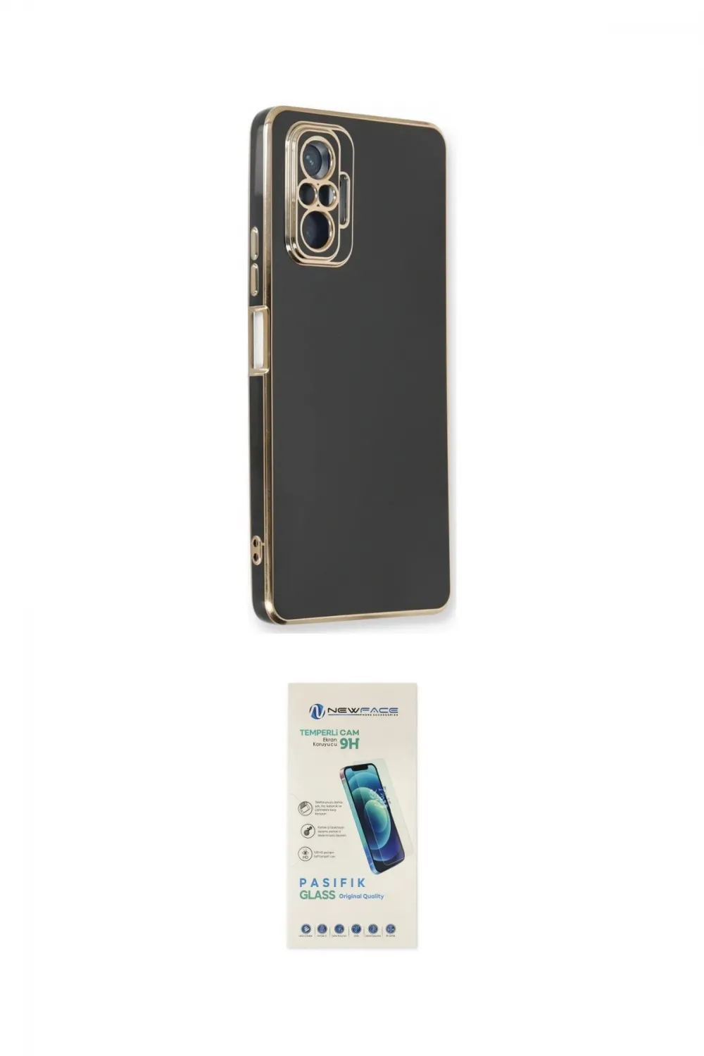 ieg™ Redmi Note 10 Pro Kılıf Yankı Serisi - Şeffaf Pasifik Cam Ekran Koruyucu