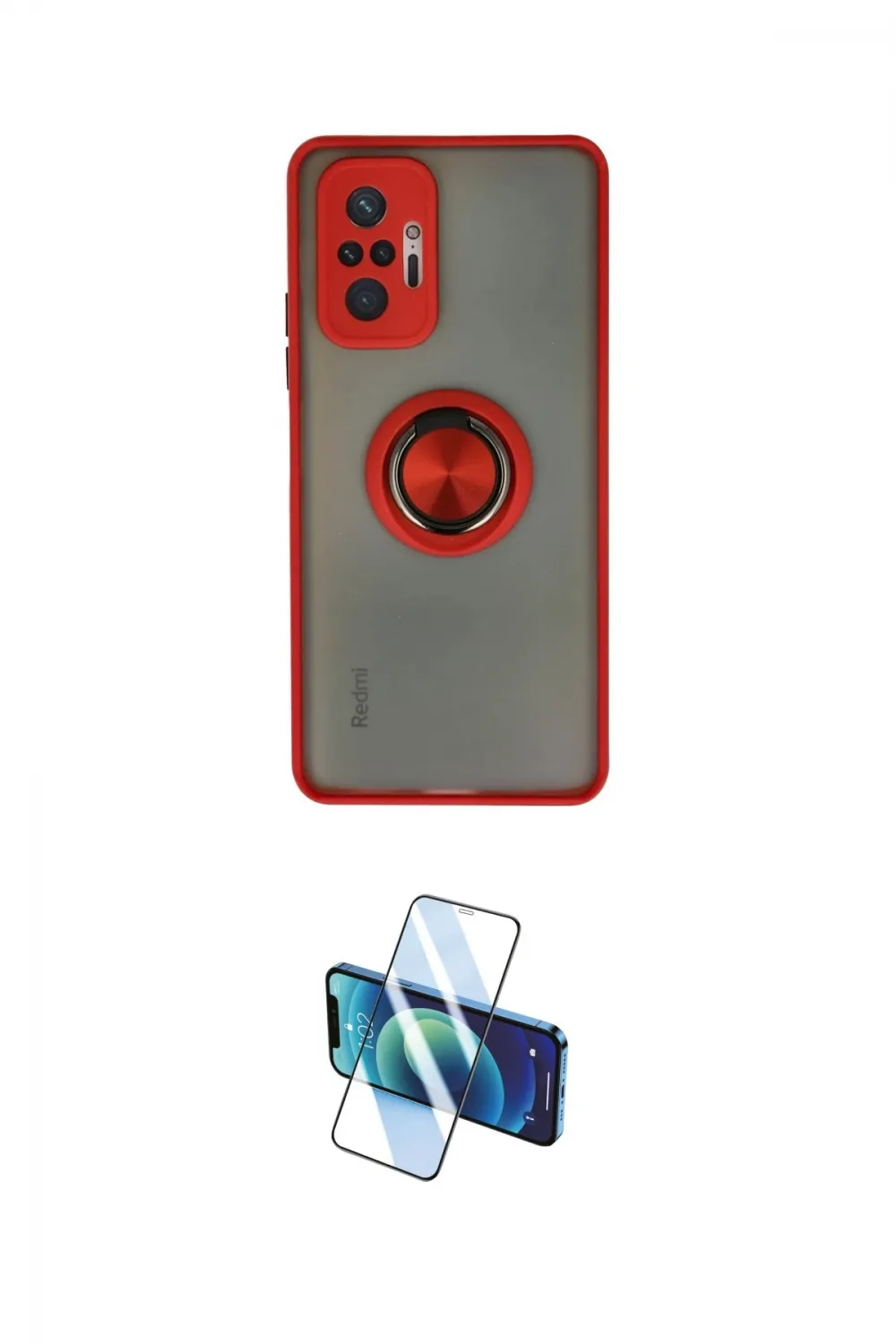 ieg™ Redmi Note 10 Pro Kılıf Yörünge Çizgi - Siyah 3D Antistatik Cam Ekran Koruyucu