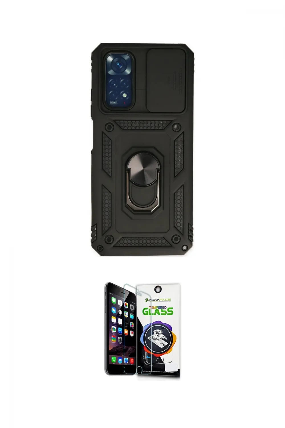 ieg™ Redmi Note 11 Kılıf Ahenk Klasik - Şeffaf Temperli Cam Ekran Koruyucu