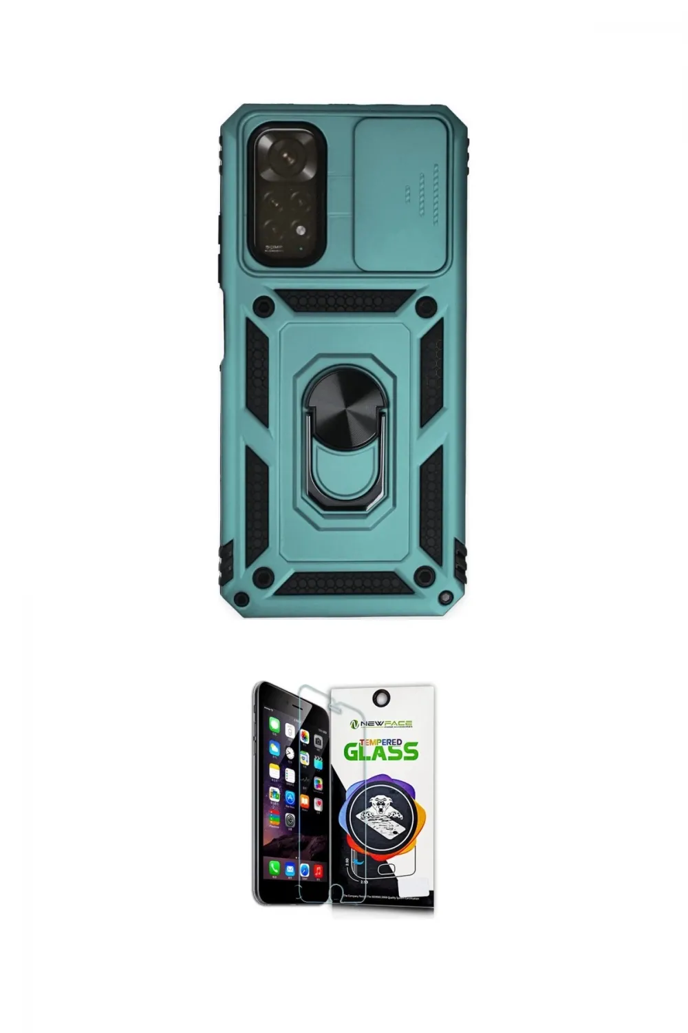 ieg™ Redmi Note 11 Kılıf Ahenk Klasik - Şeffaf Temperli Cam Ekran Koruyucu