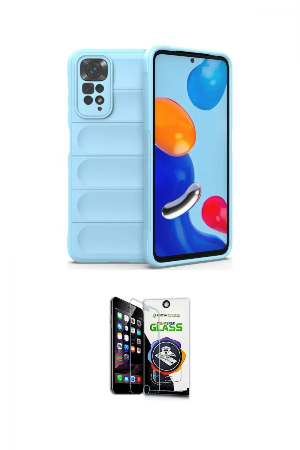 ieg™ Redmi Note 11 Kılıf Atlas Koleksiyonu - Şeffaf Temperli Cam Ekran Koruyucu