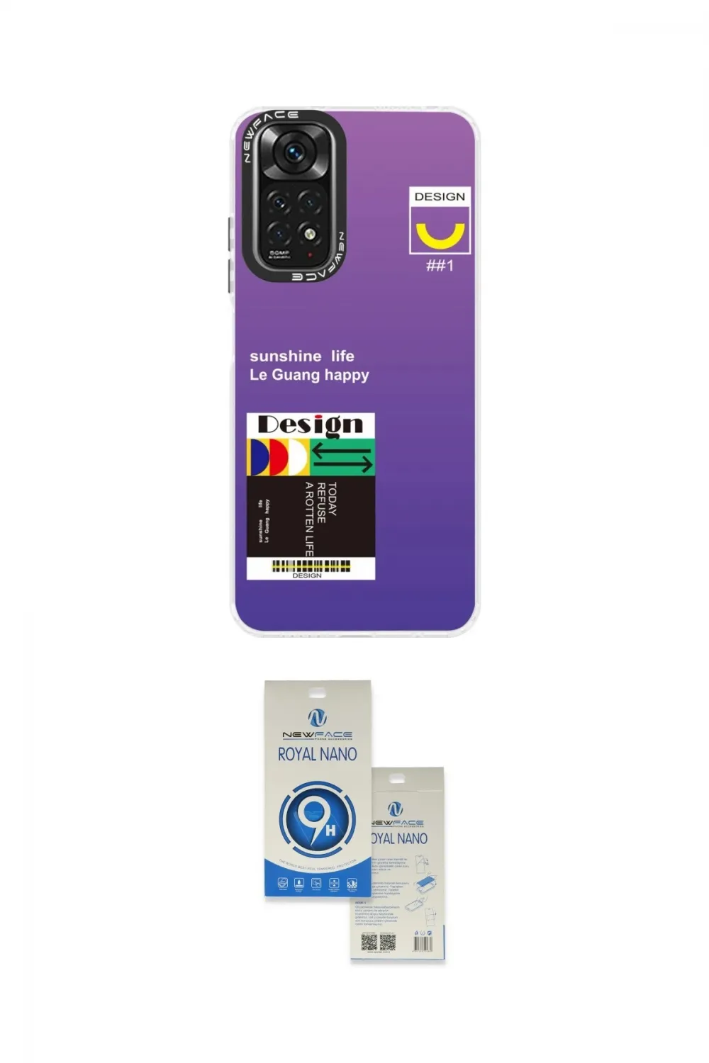 ieg™ Redmi Note 11 Kılıf Siluet Çizgi Koleksiyonu - Şeffaf Royal Nano Ekran Koruyucu