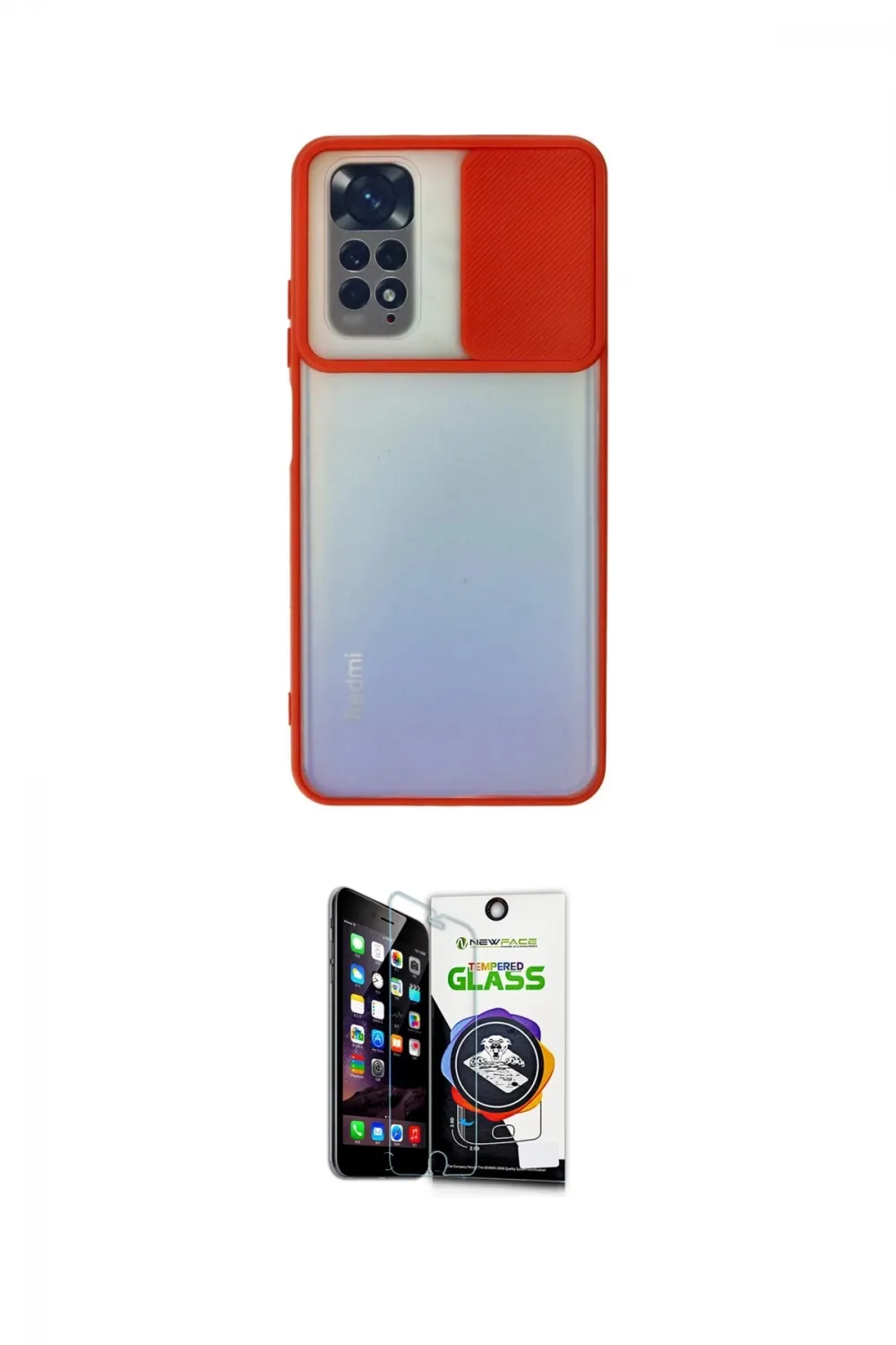 ieg™ Redmi Note 11 Kılıf Vadi Çizgi - Şeffaf Temperli Cam Ekran Koruyucu