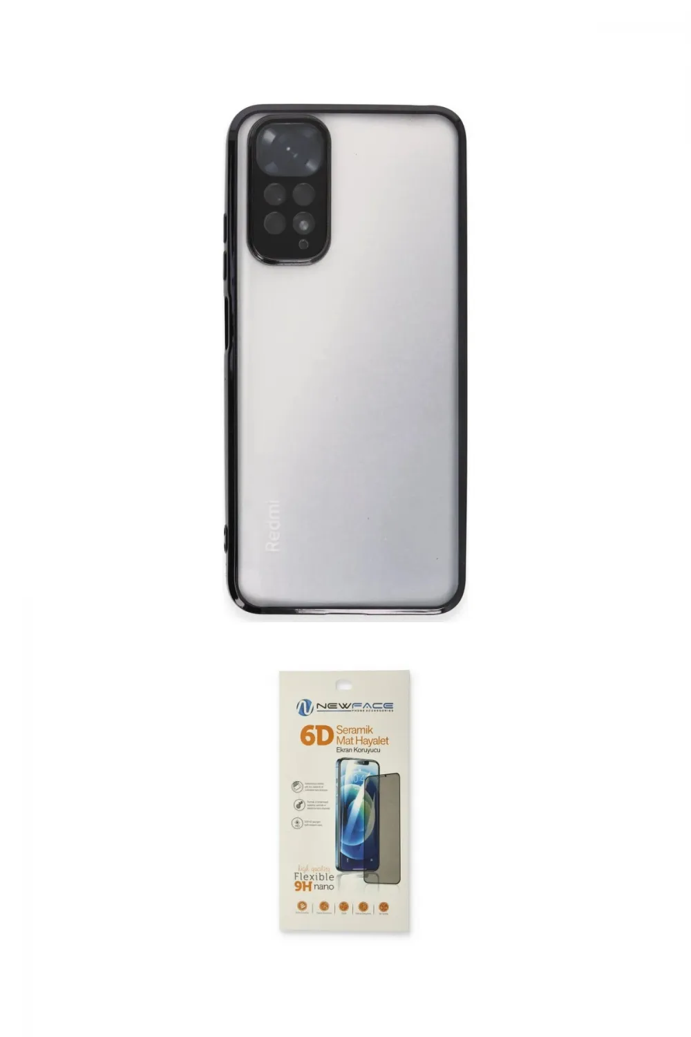 ieg™ Redmi Note 11 Kılıf Vadi Minimal - Siyah 6D Mat Seramik Hayalet Nano Ekran Koruyucu