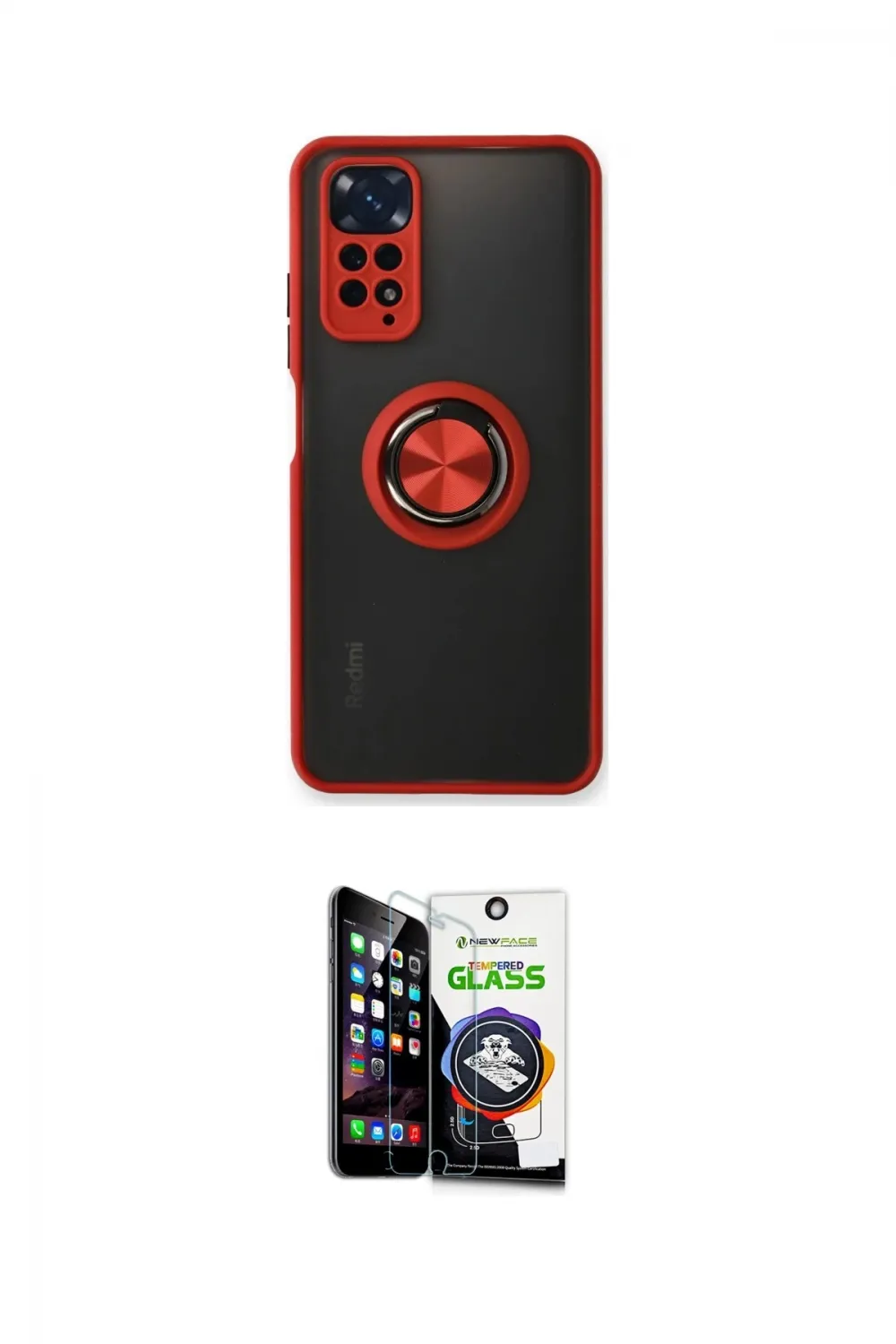 ieg™ Redmi Note 11 Kılıf Yörünge Çizgi - Şeffaf Temperli Cam Ekran Koruyucu