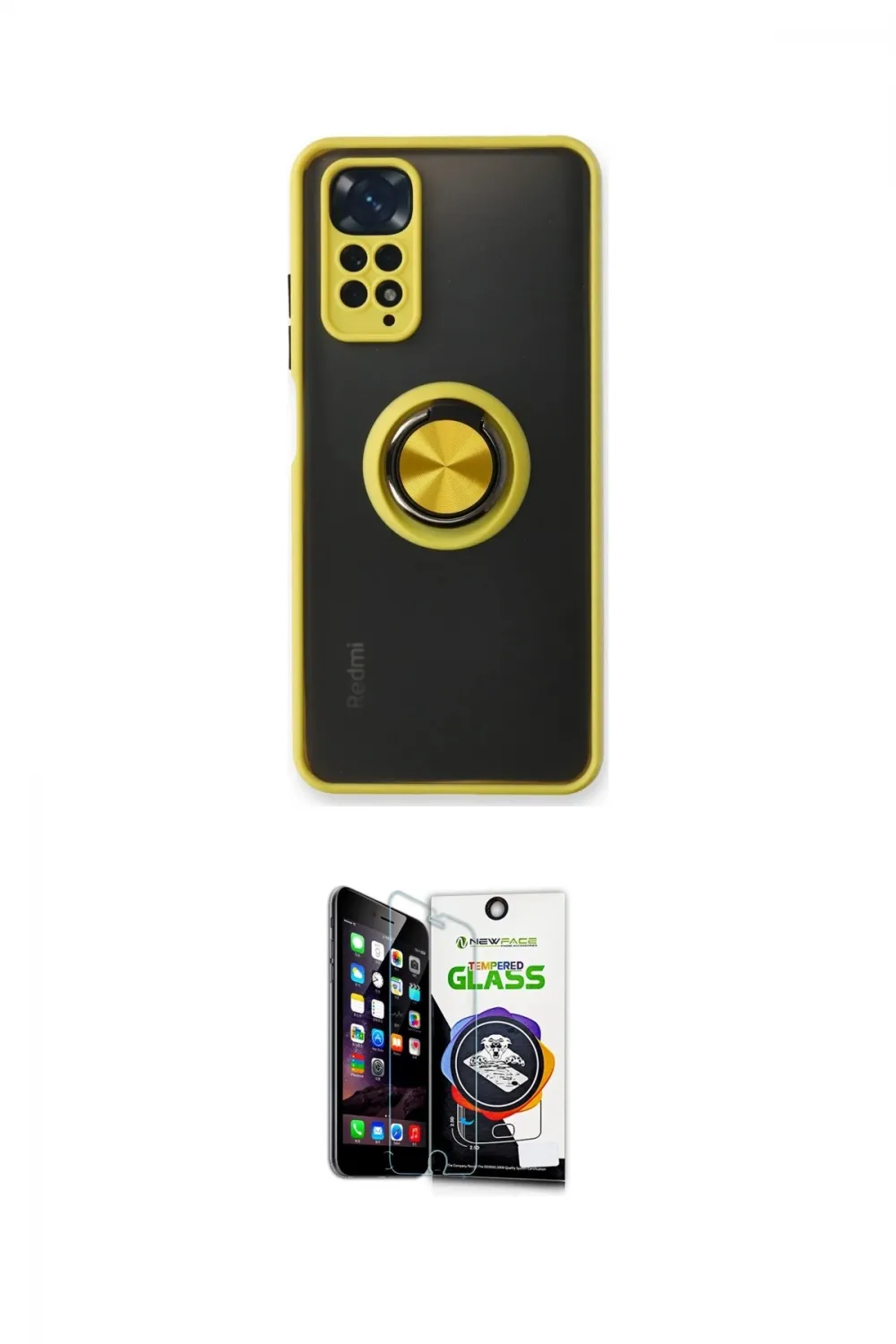 ieg™ Redmi Note 11 Kılıf Yörünge Çizgi - Şeffaf Temperli Cam Ekran Koruyucu