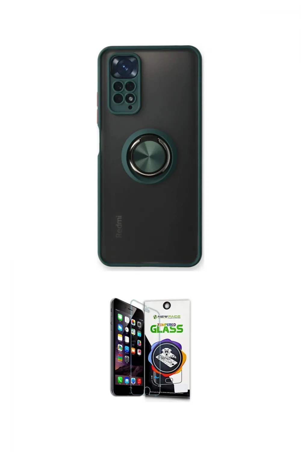 ieg™ Redmi Note 11 Kılıf Yörünge Çizgi - Şeffaf Temperli Cam Ekran Koruyucu