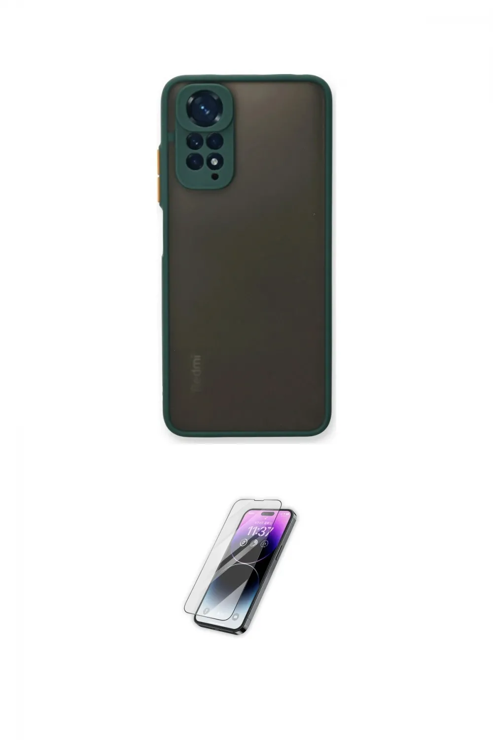 ieg™ Redmi Note 11 Pro Kılıf Ahenk Çizgi Serisi - Şeffaf Pasifik Cam Ekran Koruyucu