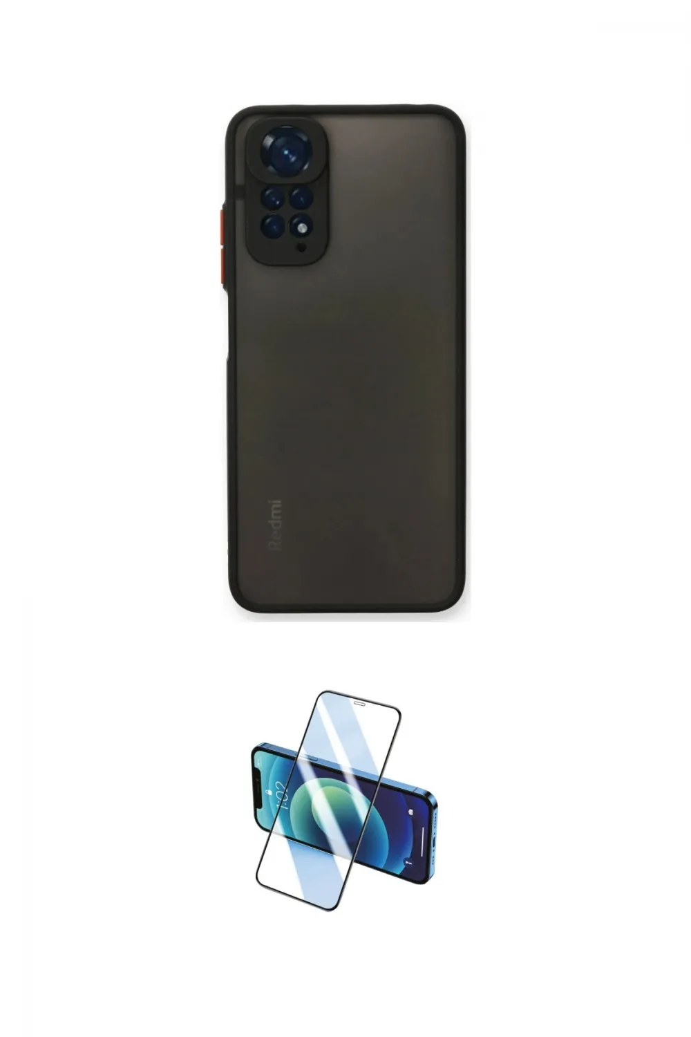 ieg™ Redmi Note 11 Pro Kılıf Ahenk Çizgi Serisi - Siyah 3D Antistatik Cam Ekran Koruyucu