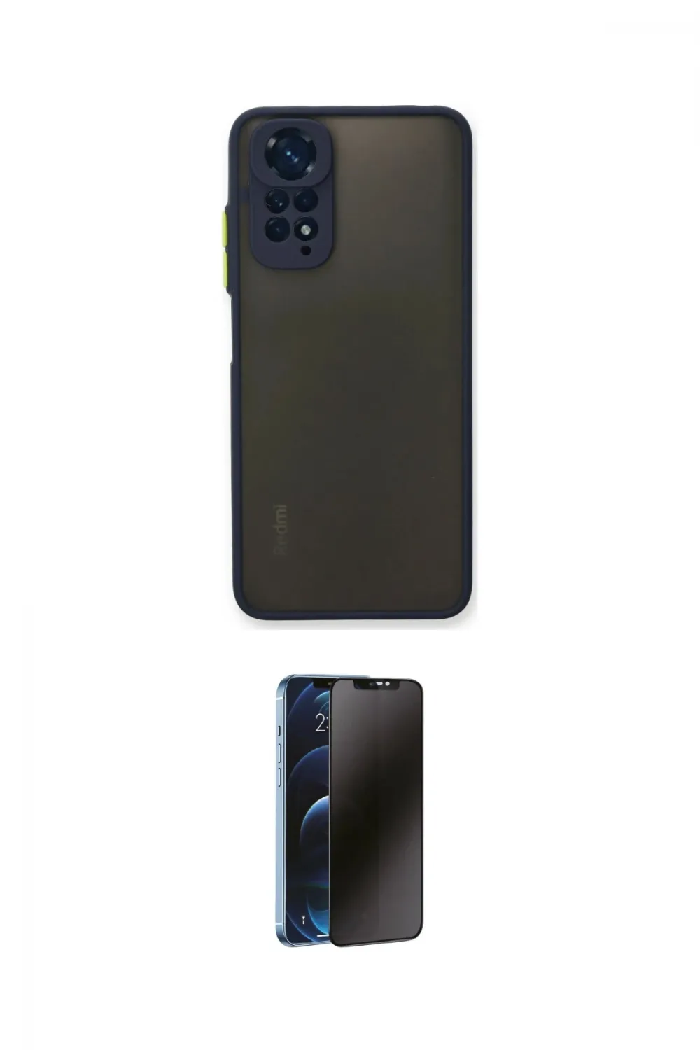 ieg™ Redmi Note 11 Pro Kılıf Ahenk Çizgi Serisi - Siyah 3D Antistatik Hayalet Cam Ekran Koruyucu