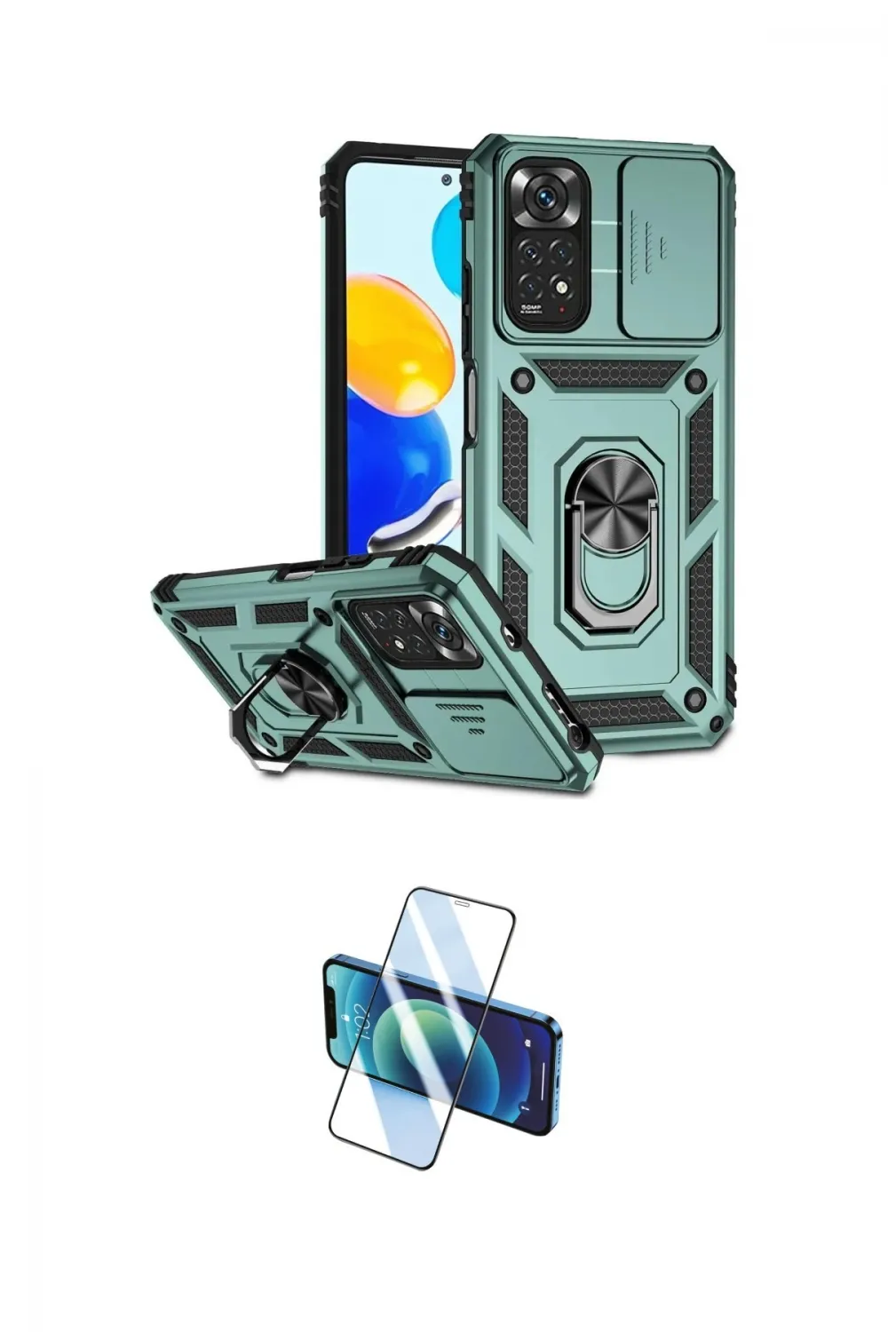ieg™ Redmi Note 11 Pro Kılıf Ahenk Klasik - Siyah 3D Antistatik Cam Ekran Koruyucu