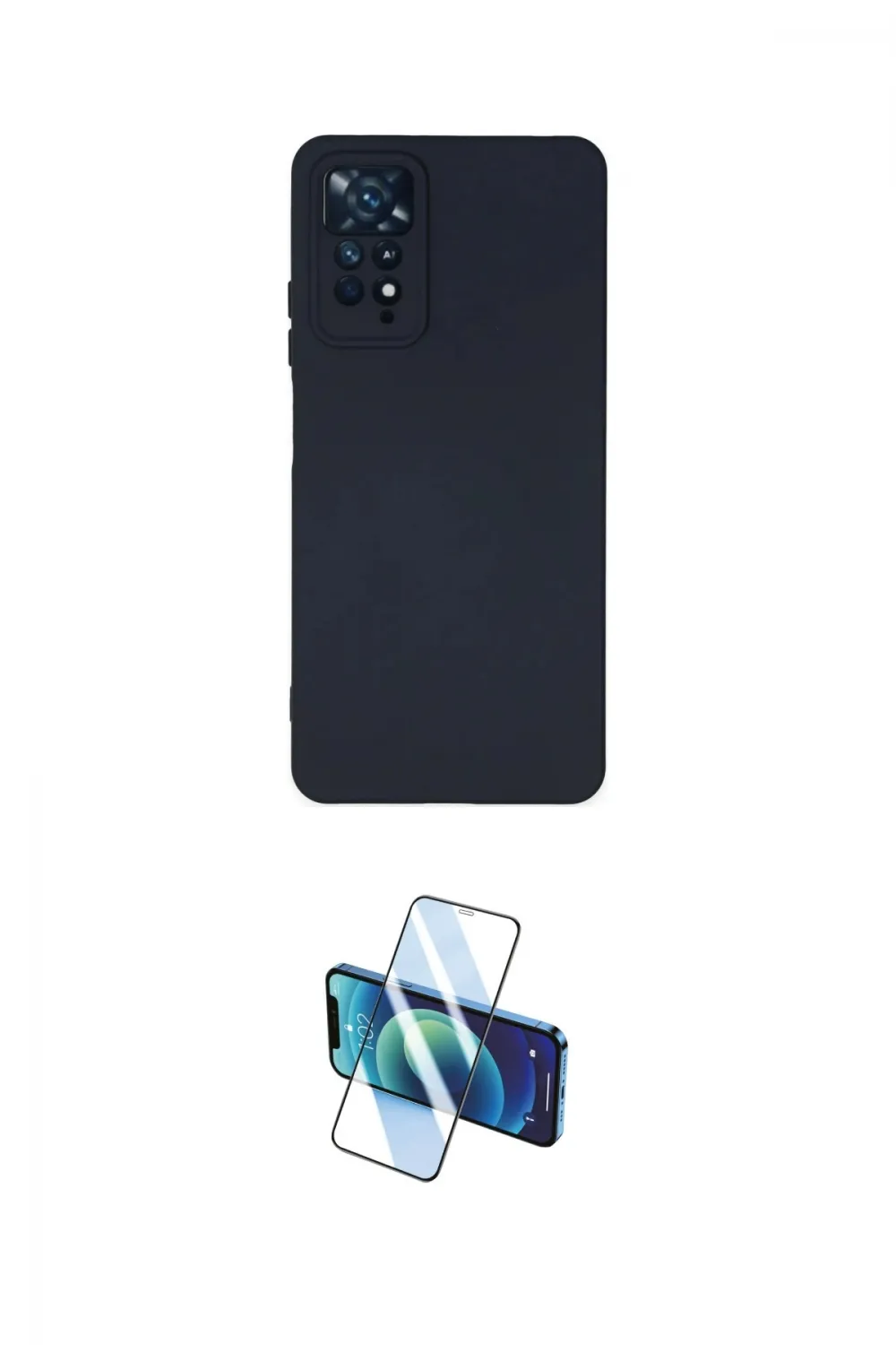ieg™ Redmi Note 11 Pro Kılıf Ahenk Serisi - Siyah 3D Antistatik Cam Ekran Koruyucu